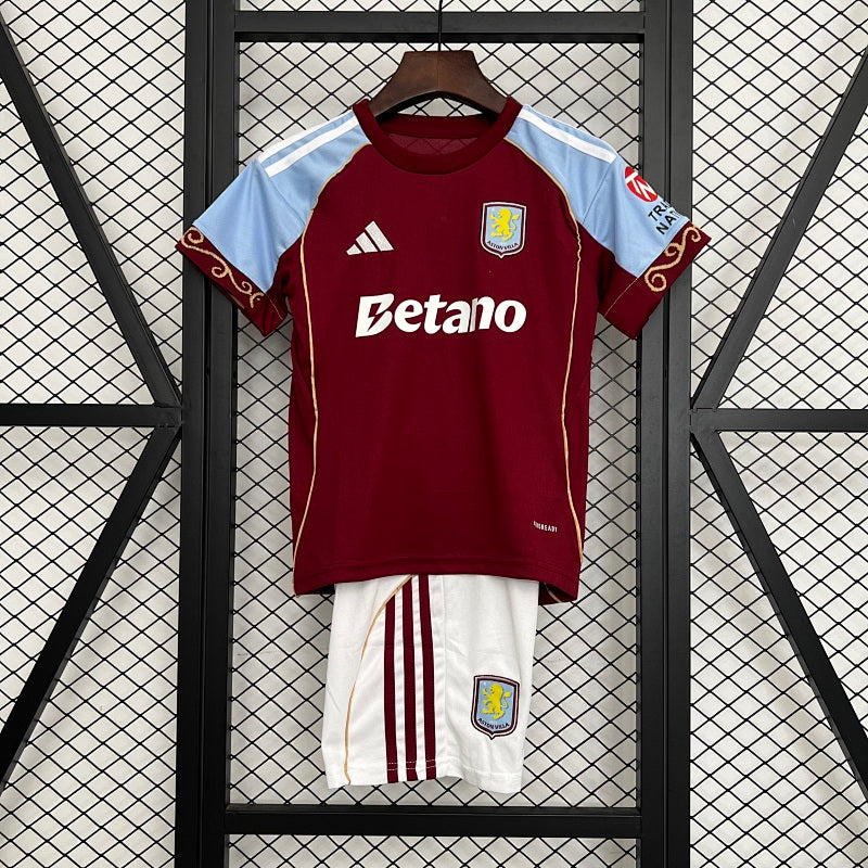 Aston Villa 25/26 – Kit Infantil Local