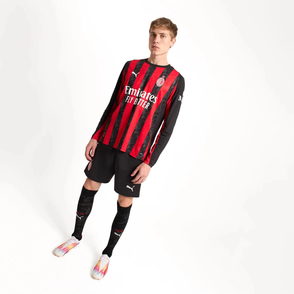 Jersey AC Milan Long Sleeve 2025/26 Home – Fan Version