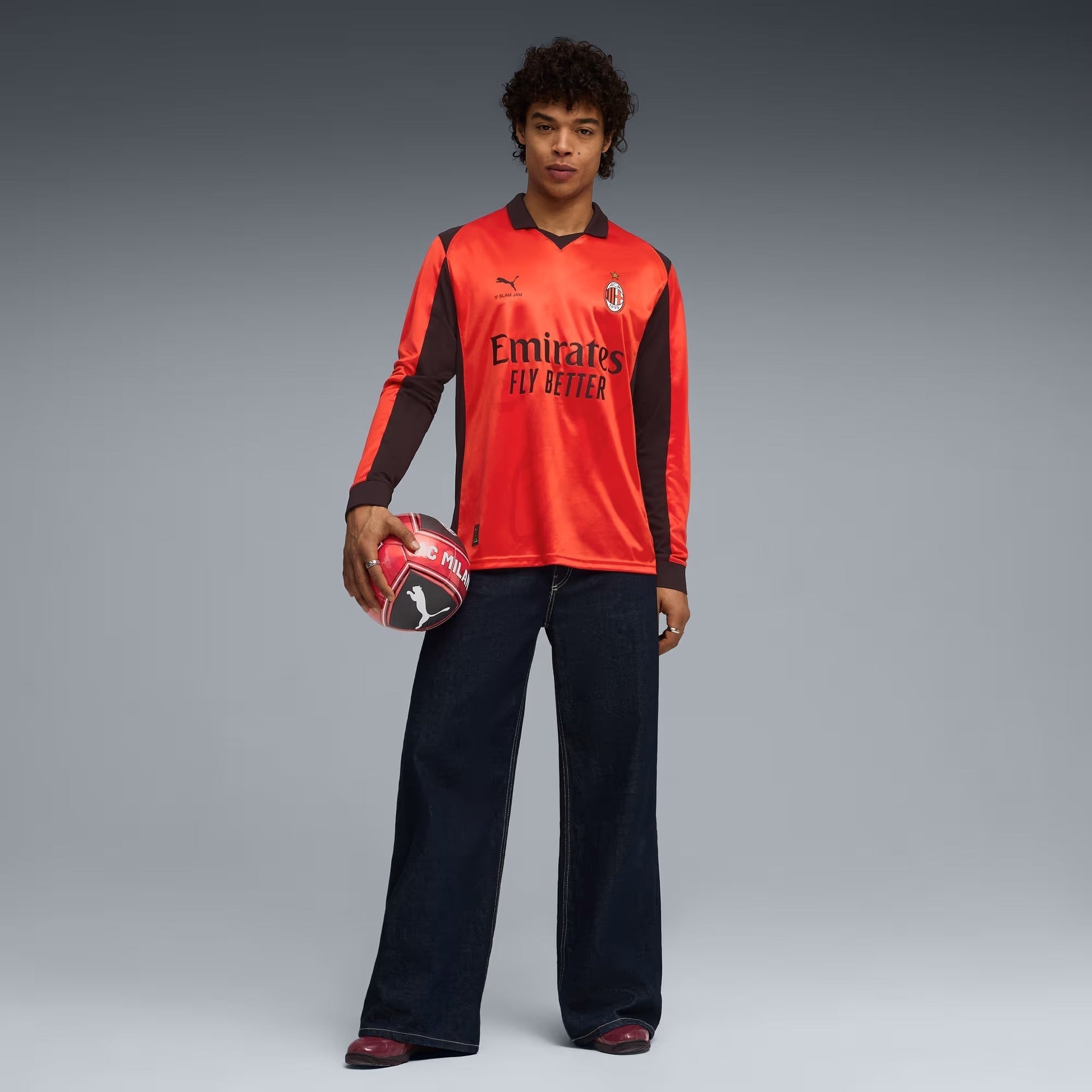 Retro Jersey AC Milan Long Sleeve x SLAM JAM Red