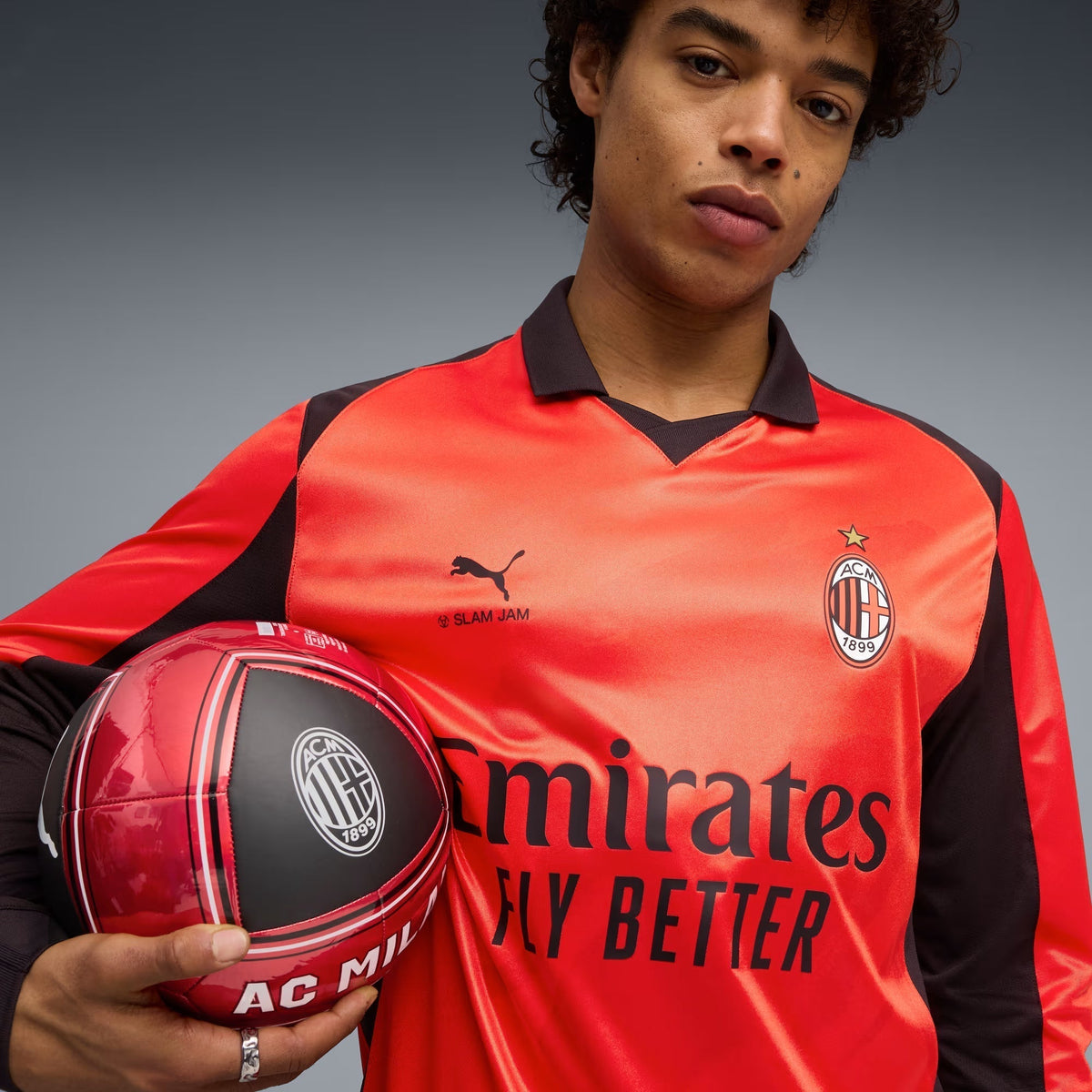 Retro Jersey AC Milan Long Sleeve x SLAM JAM Red