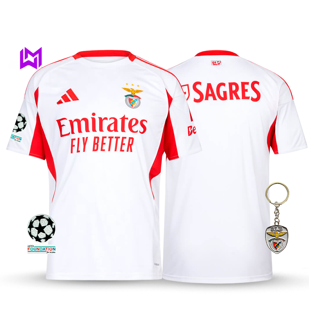 Benfica 2025/26 White Away Jersey