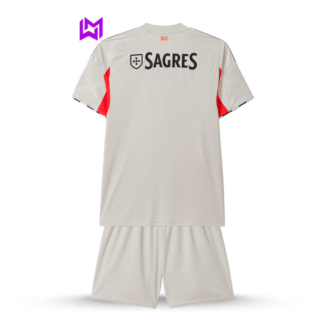 Benfica 2025/26 Beige Away Kids Kit