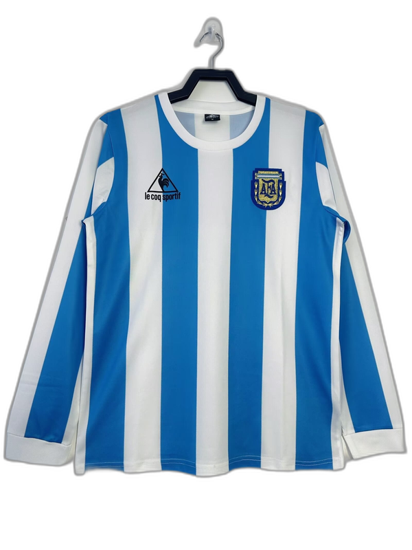 Retro Jersey Argentina 1986 Home Long Sleeve